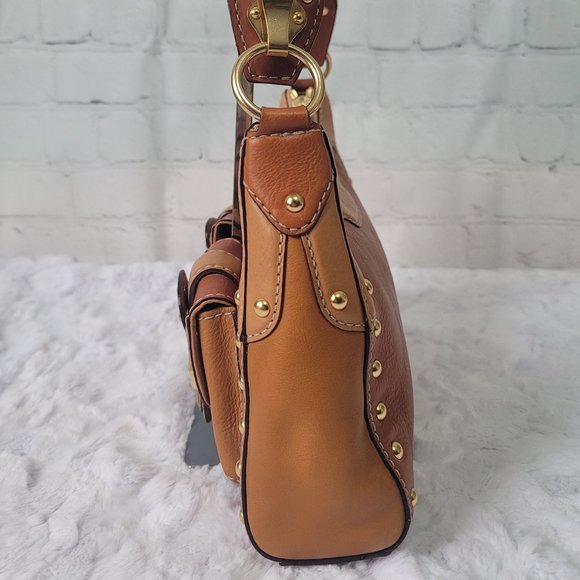 Michael Kors Y2K Double Tone Brown Leather Shoulder Bag - Picture 8 of 16